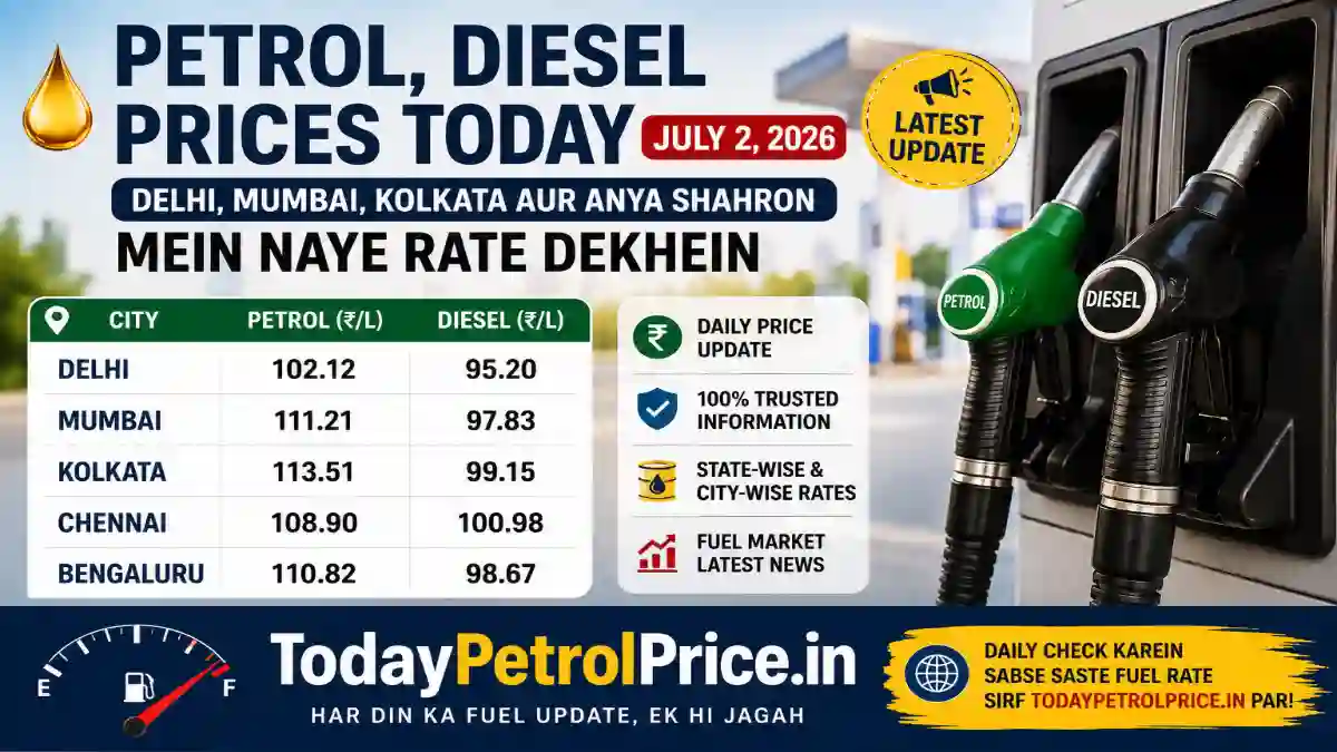 Petrol, Diesel Prices Today, July 2: Delhi, Mumbai, Kolkata aur anya shahron mein naye rate dekhen